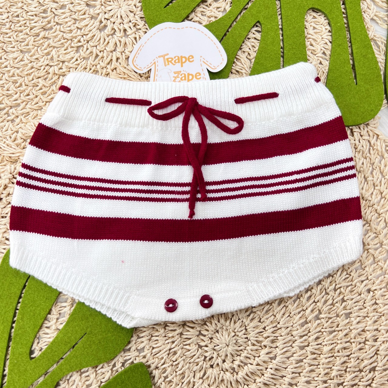 Tapa Fralda Linha Branco com Vermelho